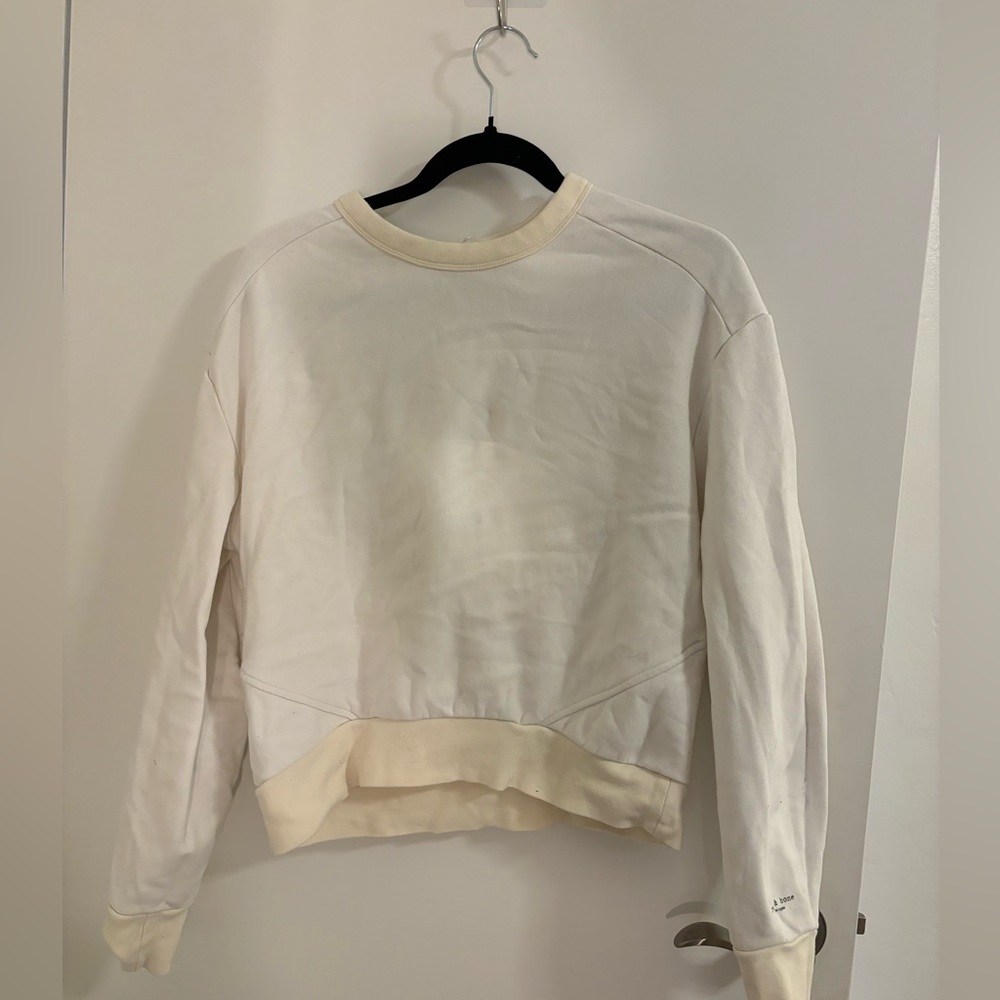 Rag & bone cream and yellow crewneck